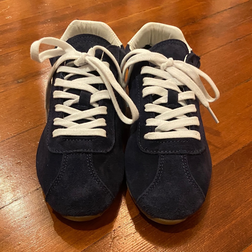 Dolce Vita Diane Navy Suede with White leather Sneakers - Picture 4 of 13